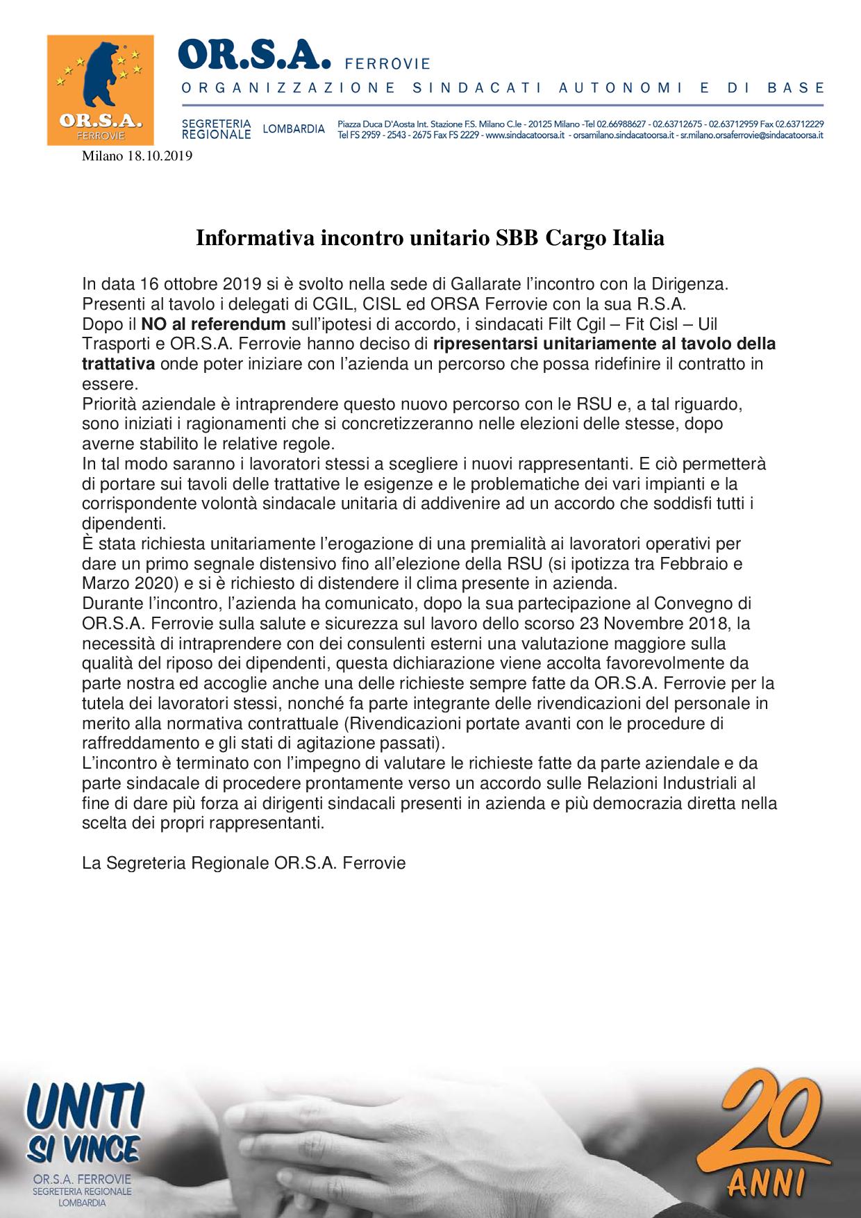 Informativa incontro unitario SBB Cargo Italia 16 Ottobre 2019 page 001